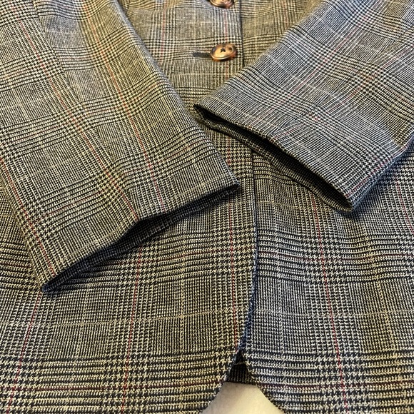 Jessica Plaid Tweed Blazer Jacket Black Brown Red Women’s 12 - Picture 6 of 15